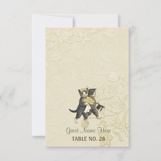 Cartões de Acompanhamento para Casamento Posh Cats (Frente)