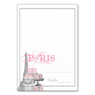 Cartões de Acompanhante Paris Rosa Tenteados