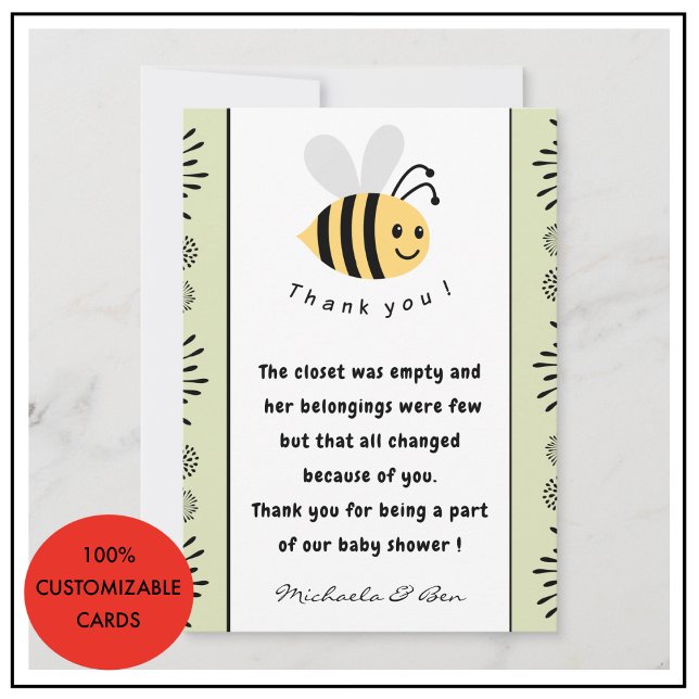 Cartões de agradecimento Abelha Doce como pode ser (Bee-thank-you-cards-Sweet-as-can-bee-Baby-shower-3)