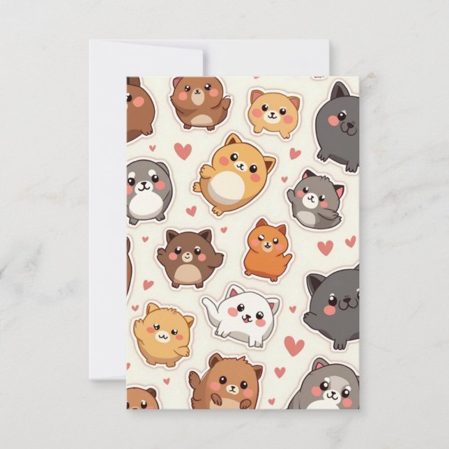 Cartões de Agradecimento Amor de Cachorrinho (Frente)