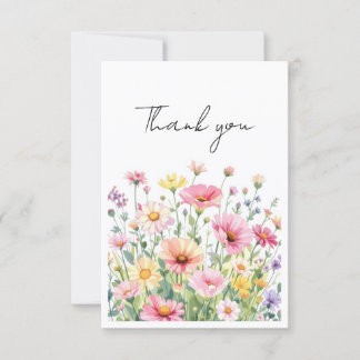 Cartões de agradecimento Baby in Bloom Wildflower