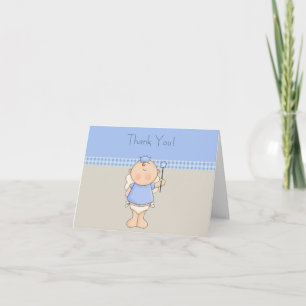 Cartões de Agradecimento Bebê Menino Príncipe Azul