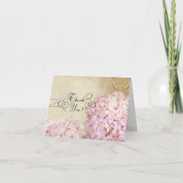 Cartões de Agradecimento Blush Pink Hydrangea Art