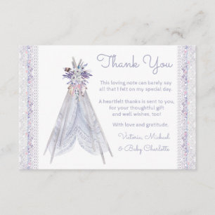 Cartões de Agradecimento Boho Tribal Teepee para C
