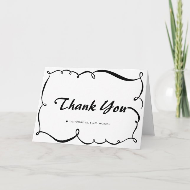 Cartões de Agradecimento Caprichosos Doodle Modern (Frente)