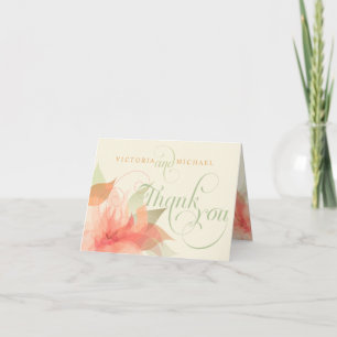 Cartões de Agradecimento Casamento Floral Abstrato