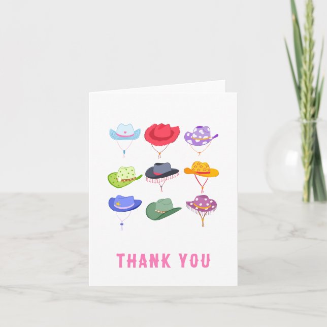 Cartões de Agradecimento Chapéus de Cowgirl Wester (Frente)