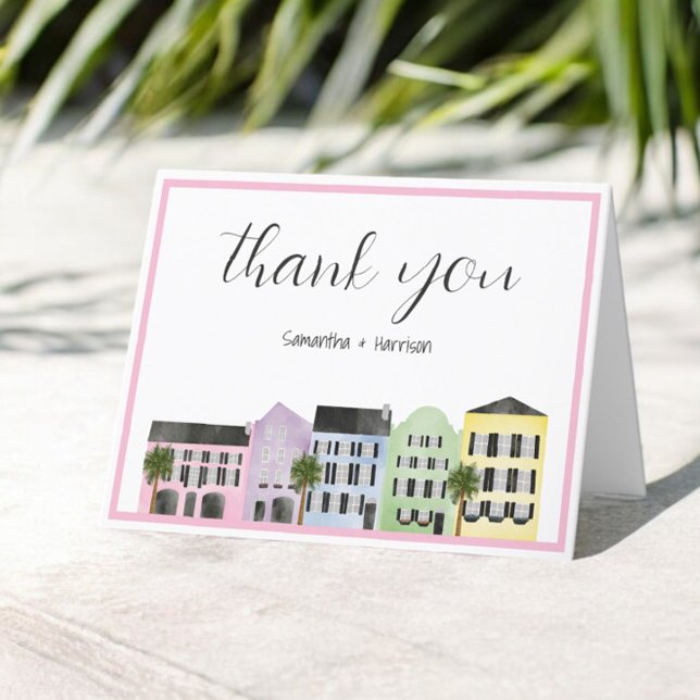 Cartões de Agradecimento Charleston Wedding Rainbo (Criador carregado)