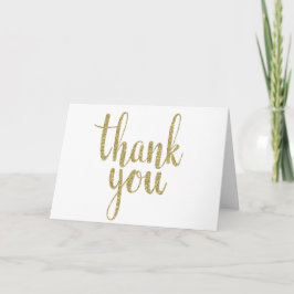 Cartões de agradecimento com glitter dourado