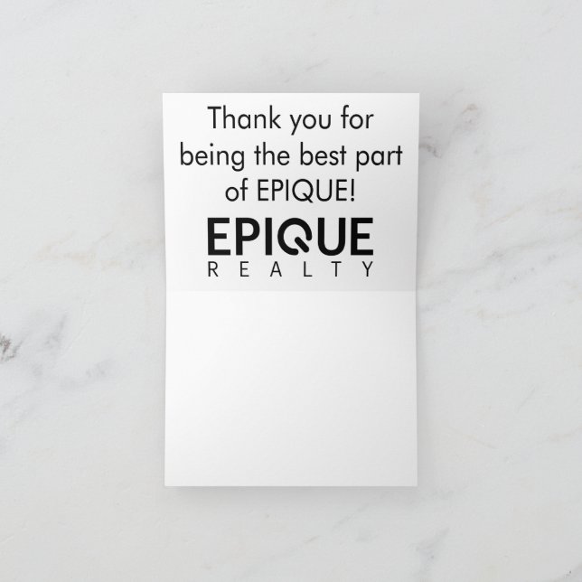 Cartões de Agradecimento da EPIQUE Realty (Interior)