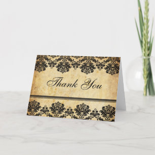 Cartões de Agradecimento Damask Vintage
