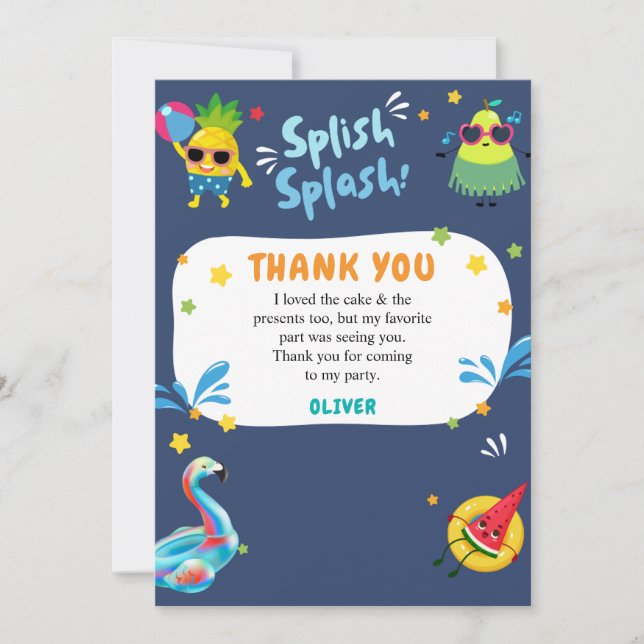 Cartões de agradecimento de aniversário coloridos  (Frente)