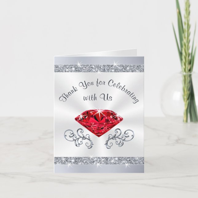 Cartões de Agradecimento de Aniversário de 40 Anos (Frente)