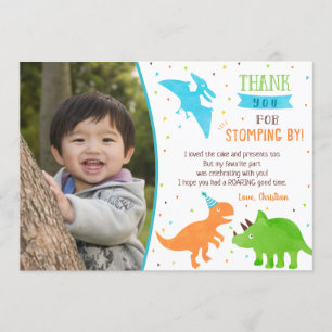 Cartões de agradecimento de aniversário de dinossa