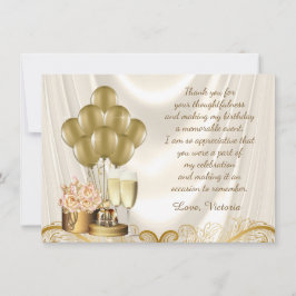 Cartões de Agradecimento de Aniversário Dourado Ma