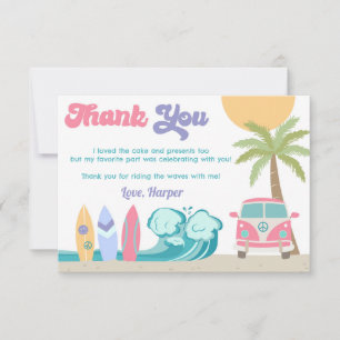 Cartões de agradecimento de aniversário na praia d
