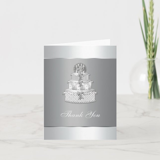 Cartões de Agradecimento de Bodas de Prata (Frente)