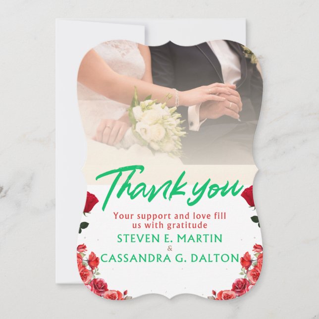 Cartões de Agradecimento de Casamento (Frente)