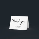 Cartões de agradecimento de casamento brancos pers<br><div class="desc">Cartões de nota de agradecimento de casamento personalizados com texto preto personalizado, impressos em fundo branco</div>