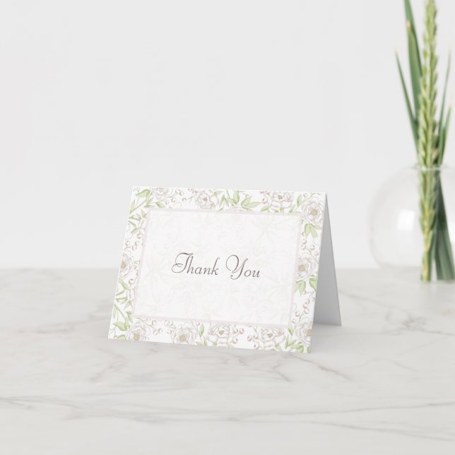 Cartões de Agradecimento de Casamento Clássico Ros (Frente)