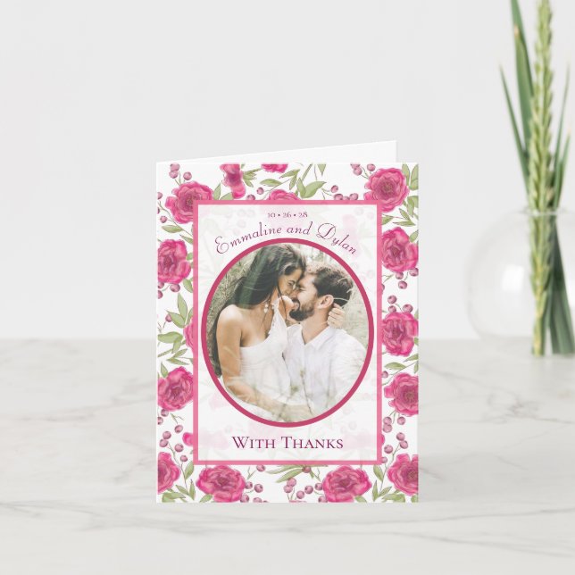 Cartões de Agradecimento de Casamento com Foto de  (Frente)