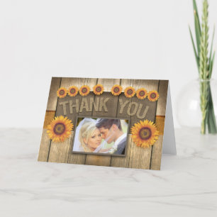 cartões de agradecimento de casamento com foto de