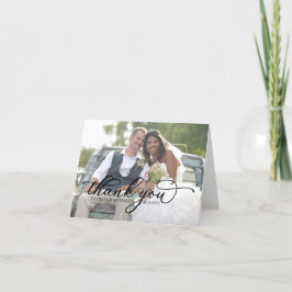 Cartões de Agradecimento de Casamento com Foto e C