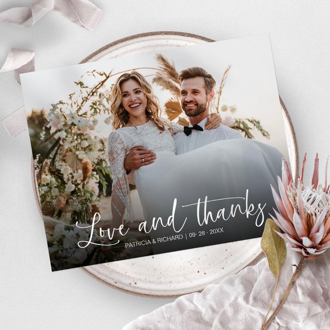 Cartões de Agradecimento de Casamento com Foto Orç (Criador carregado)