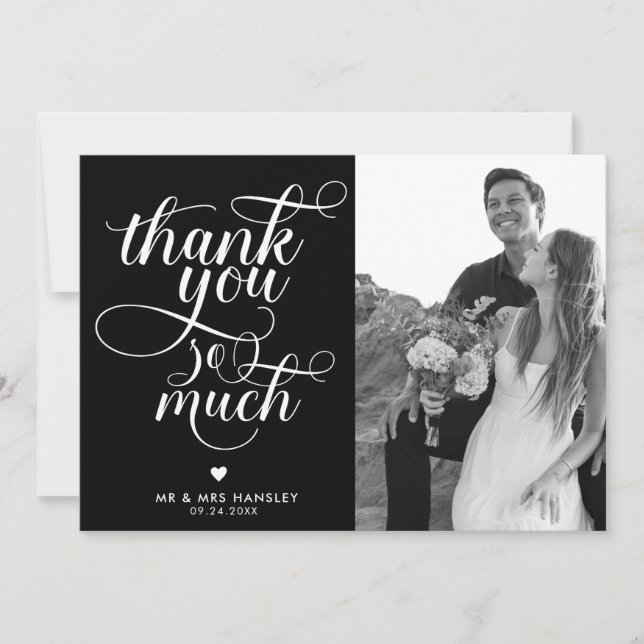 Cartões de Agradecimento de Casamento com Tipograf (Frente)