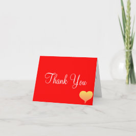Cartões de Agradecimento de Casamento Coração Verm