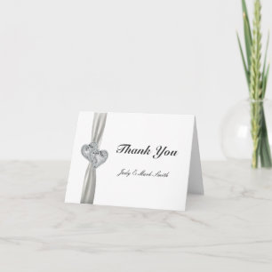 Cartões de Agradecimento de Casamento Corações Bra