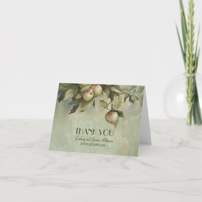 Cartões de Agradecimento de Casamento da Macieira (Frente)