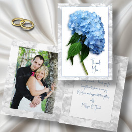 Cartões de agradecimento de casamento de hortênsia