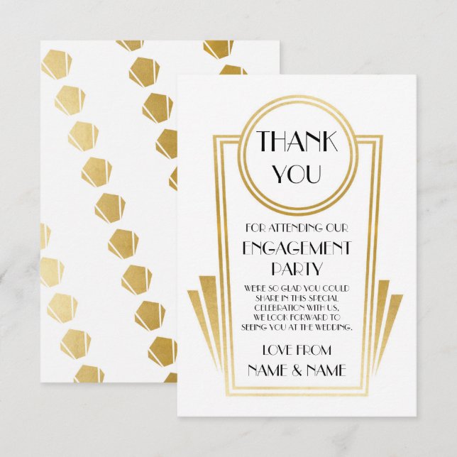 Cartões de agradecimento de casamento de noivado A (Frente/Verso)