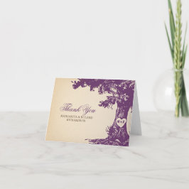 cartões de agradecimento de casamento de velha árv