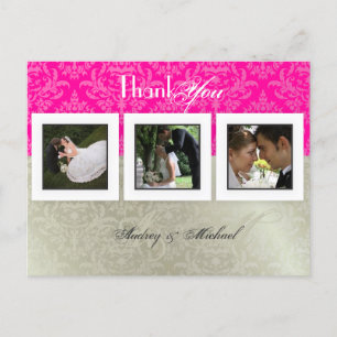 Cartões de agradecimento de casamento DIY cor+foto