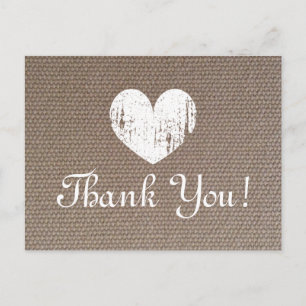 Cartões de agradecimento de casamento em juta com 