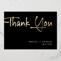 Cartões de Agradecimento de Casamento Golden Scrip