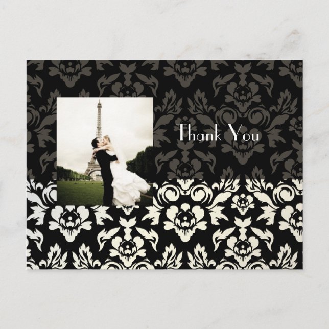 Cartões de agradecimento de casamento insira sua f (Frente)