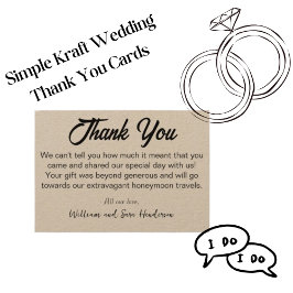 Cartões de Agradecimento de Casamento kraft Agrade