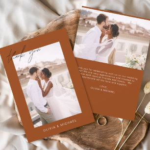 Cartões de Agradecimento de Casamento Laranja Quei