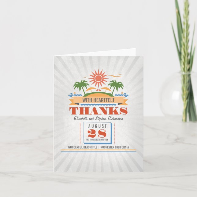 Cartões de agradecimento de casamento moderno na p (Frente)