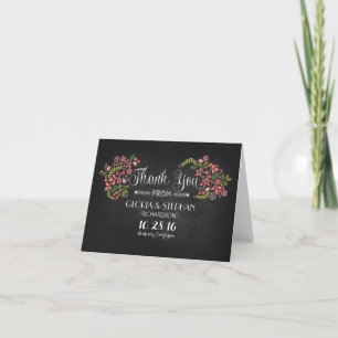 Cartões de agradecimento de casamento modernos em