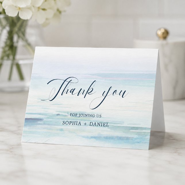 Cartões de Agradecimento de Casamento na Praia (Criador carregado)