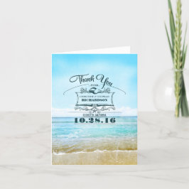Cartões de agradecimento de casamento na praia