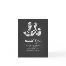 cartões de agradecimento de casamento na praia com