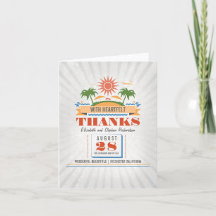 Cartões de Agradecimento de Casamento na Praia Mod