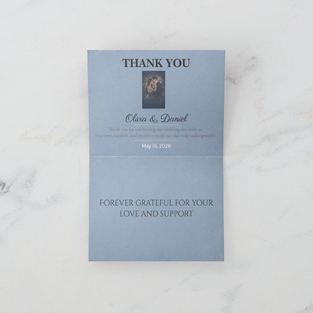 Cartões de Agradecimento de Casamento | Notas de A (Interior)