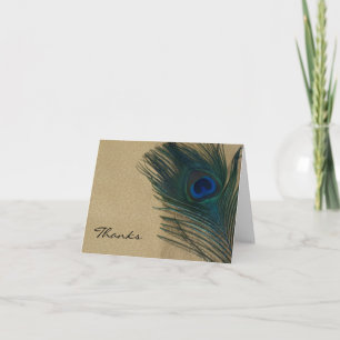 Cartões de Agradecimento de Casamento Pavão Dourad