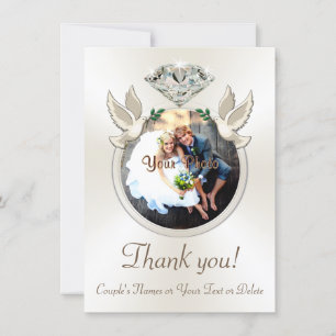 Cartões de Agradecimento de Casamento Personalizad